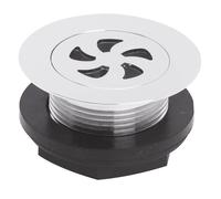 Balterley Easyclean Resin Shower Tray Waste, Flat Round with Water Seal - Chrome in Silver Balterley Silver