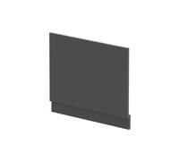 700mm Edge/Power Straight End Bath Panel & Plinth - Textured Woodgrain Graphite Grey