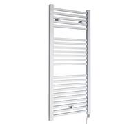 Balterley Electric Radiators Wall Mounted, Vertical Radiator Ladder with 22 Square Towel Rails, Chrome Radiators, Tall Radiator for Bathroom, Kitchen - 500mm x 1100mm, 300 Watt (Chrome)