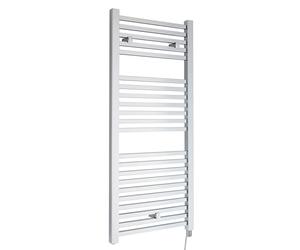 Balterley Electric Radiators Wall Mounted, Vertical Radiator Ladder with 22 Square Towel Rails, Chrome Radiators, Tall Radiator for Bathroom, Kitchen - 500mm x 1100mm, 300 Watt (Chrome)