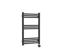 Balterley Electric Round Tube Towel Rail with 10 Bars, 800 x 500mm - Anthracitee in Grey Balterley Grey
