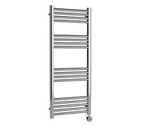 Balterley Electric Round Tube Towel Rail with 17 Bars, 1200mm x 500mm - Chrome in Silver Balterley Silver