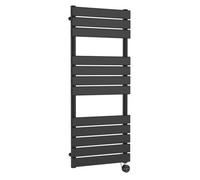 Balterley Electric Square Flat Heated Towel Rail With 12 Bars, 1213 X 500, Anthracite
