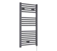 Balterley Electric Vertical Round Towel Rail & 18 Rails, 920x480mm - Anthracite in Grey Balterley Grey