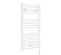 Balterley Electric Vertical Round Towel Rail & 18 Rails, 920x480mm - Gloss White Balterley White