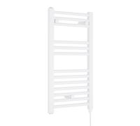 Balterley Electric Vertical Round Towel Rail 300 Watt Gloss White 720x 400mm Balterley White