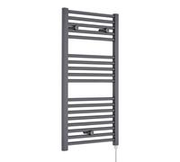 Balterley Electric Vertical Round Towel Rail 500 Watt Anthracite 920x 480mm in Grey Balterley Grey