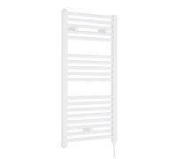 Electric Vertical Round Towel Rail 500 Watt Gloss White 920x 480mm Balterley White One Size