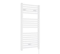 Balterley Electric Vertical Round Towel Rail With 18 Rails - 920mm X 480mm - 500 Watt - Gloss White