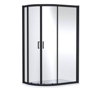 Contemporary 8mm Glass Offset Quadrant Shower Enclosure, 1200 x 800mm, Matt Black