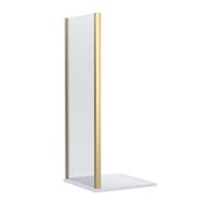 Contemporary Shower Enclosure 8mm Glass Side Panel, 900mm, Brushed Brass