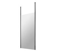 Balterley Ellerton Contemporary Bathroom 8mm Glass Profile Wetroom Screen With Ceiling Posts, Matt Black, 1950 X 1100 X 14mm