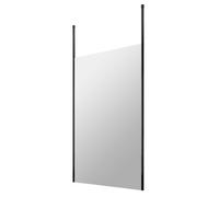 Balterley Ellerton Contemporary Bathroom 8mm Glass Profile Wetroom Screen With Ceiling Posts, Matt Black, 1950 X 1200 X 14mm