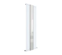 Balterley Single Panel Vertical Radiator with Mirror, White Radiator, Rounded Vertical Panel Radiator, Central Heating Radiators for Bathroom, Kitchen - 499mm x 1800mm, 2566 BTU (Gloss White)