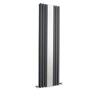 Balterley Embrace Vertical Double Panel Radiator With Mirror, 1800mm X 499mm - Anthracite
