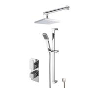 Balterley Empire Concealed Square Twin Valve Shower Set Chrome in Silver Balterley Silver