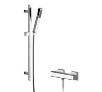 Empire Square Bar Valve & Slide Rail Shower Kit - Chrome - Balterley