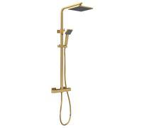 Balterley Empire Square Shower Kit with Fixed Head & Handset - Brushed Brass in Metallics Balterley Metallics