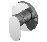 Balterley Concealed Shower Valve, Round Lever Handle with Round Plate Bathroom Shower Valve, Single Control 1 Outlet Valves for Showers, Concealed Valves - 110 x 113 x 110mm (Chrome)