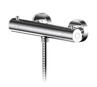Balterley Enville Contemporary Wall Mounted Round Thermostatic Bar Valve With Bottom Outlet - Polished Chrome Finish