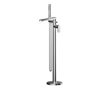 Balterley Enville Modern Freestanding Round Bath Shower Mixer Tap With Flat Spout And Lever Handle - Chrome Finish