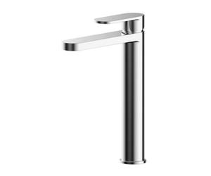 Balterley Enville Modern Round High Rise Mono Basin Mixer Tap With Flat Spout And Lever Handle - Polished Chrome Finish