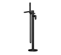 Balterley Enville Round Floor Standing Bath Shower Mixer Tap With Flat Spout And Shower Kit - Matt Black Finish