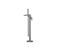 Balterley Enville Round Floor Standing Bath Shower Mixer Tap With Shower Kit And Flat Spout - Brushed Pewter Finish