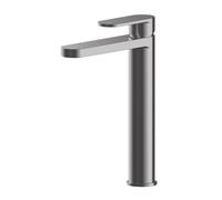 Balterley Enville Round High Rise Mono Basin Mixer Tap With Flat Rounded Spout - Brushed Pewter Finish