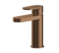 Balterley Enville Round Mono Basin Mixer Tap With Push Button Waste & Smooth Curved Spout - Brushed Bronze Finish