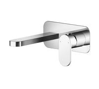 Balterley Enville Round Wall Mount 2 Tap Hole Basin Mixer Tap With Fluted Lever Handle & Back Plate - Chrome Finish