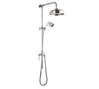 Exposed Grand Rigid Riser Shower Kit with Fixed Head & Handset - Chrome/White