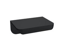 Balterley Finger Pull Kitchen Cupboard Handles, Rounded Edge Front Bathroom Cabinet Handles, Black Door Handle for Bathroom, Cupboard Door Handle - 50 x 37 x 21mm, 30mm Centres (Matt Black)