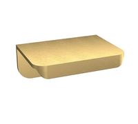 Balterley Finger Pull Kitchen Cupboard Handles, Rounded Edge Front Bathroom Cabinet Handles, Chrome Door Handle for Bathroom, Cupboard Door Handle - 50 x 37 x 21mm, 30mm Centres (Brushed Brass)