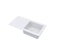 Balterley Fireclay Ceramic Single Bowl Kitchen Sink Plain Drainer 1010mm in White Balterley White