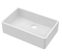 Balterley 795mm Butler White Kitchen Sink, Single Bowl with Overflow Hole, Durable Butler Fireclay Ceramic Kitchen Sink Bowl, Large Ceramic Apron Front Farmhouse Sinks - 795 x 500 x 220mm (White)