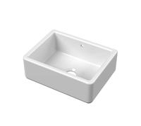 Balterley Fireclay Single Bowl Kitchen Sink 36mm Thick Sides Overflow 595mm in White Balterley White