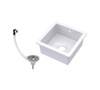 Balterley Fireclay Single Bowl Square Sink with Overflow & Chrome Waste, 457mm in White Balterley White