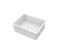 Balterley 548mm White Kitchen Sink, Rectangular Undermount Single Bowl with Overflow Hole, Durable Fireclay Ceramic Kitchen Sink Bowl, Undermount Sinks for Kitchens - 548 x 442 x 197mm (Glossy White)