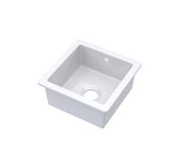 Fireclay Single Bowl Square Undermount Kitchen Sink with Overflow, 457mm
