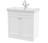 Floor Standing 2 Door Vanity 1 Tap Hole Fireclay Basin White 800mm Balterley White One Size