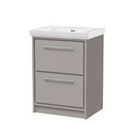 Balterley Floor Standing 2-Drawer Bathroom Vanity, Fireclay Basin, Grey, 600mm in Grey Balterley Grey