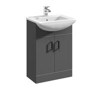 Balterley Floor Standing Bathroom 2 Door Vanity & Basin Unit 550mm, Dark Grey Balterley Dark Grey