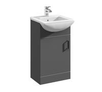 Balterley Floor Standing Bathroom Single Door Vanity Basin Unit 450mm, Dark Grey Balterley Dark Grey