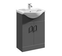 Balterley Floor Standing Bathroom Vanity & Round Basin Unit 550mm, Dark Grey Balterley Dark Grey