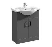 Balterley Floor Standing Bathroom Vanity & Round Basin Unit 650mm, Dark Grey Balterley Dark Grey
