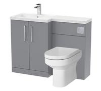 Balterley Floor Standing Vanity, WC Unit, Pan, Seat & Cistern - Satin Grey Balterley Grey