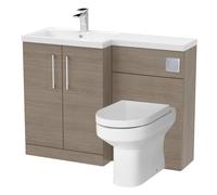 Floor Standing Vanity Basin WC Unit Pan Seat Cistern Left Hand Balterley Brown One Size