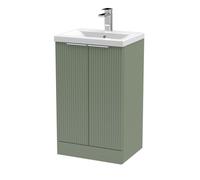 Balterley Fluted Bathroom Vanity with Basin, 500mm - Green Balterley Green