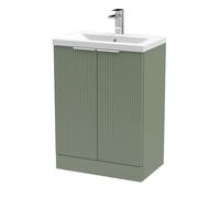 Balterley Fluted 600mm Floor Standing Vanity Unit & Basin - Green Balterley Green